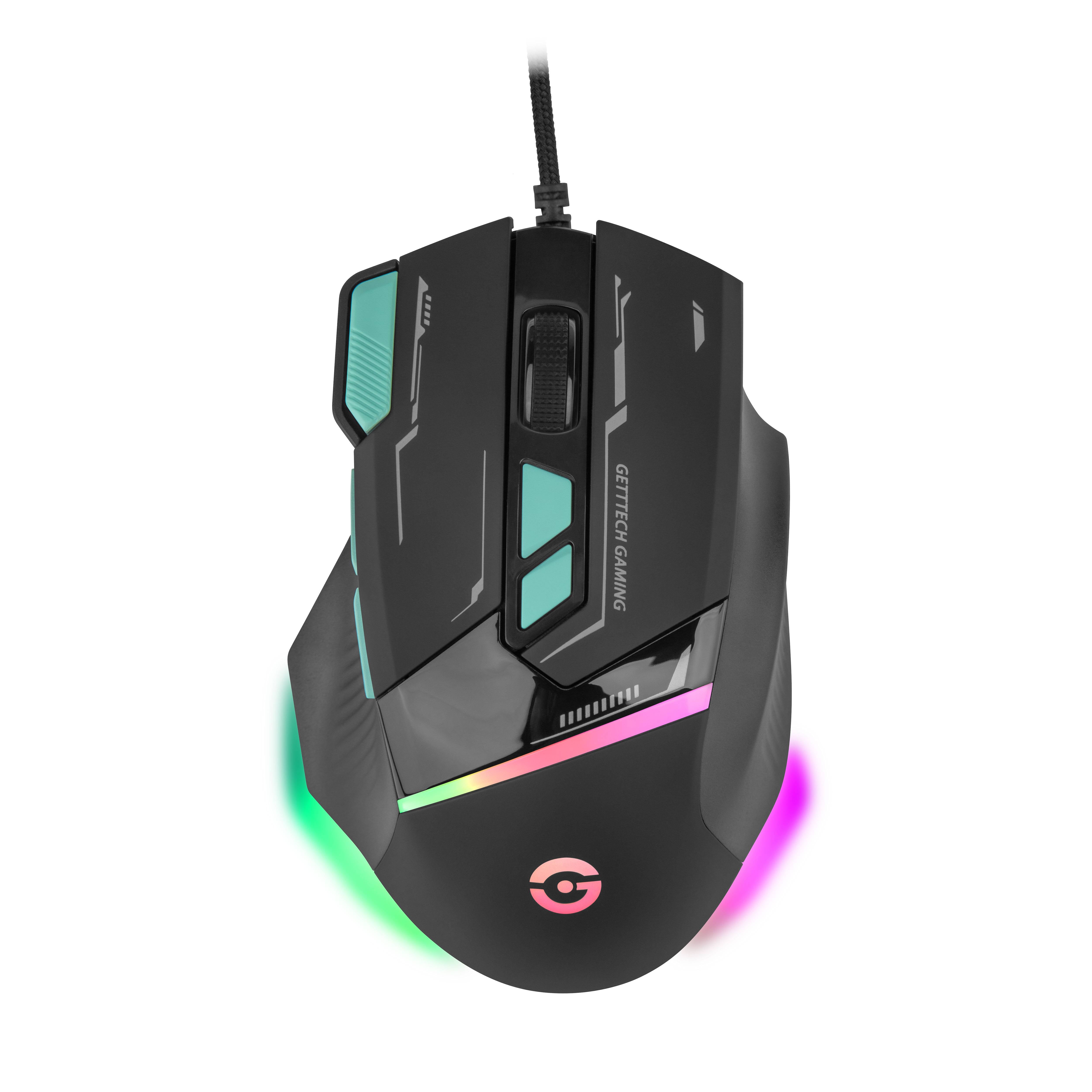 Mouse Gamer - Getttech, Negro - Modelo GPM-RGBWR-G1-BK Mouse Gamer - Getttech, Negro - Modelo GPM-RGBWR-G1-BK